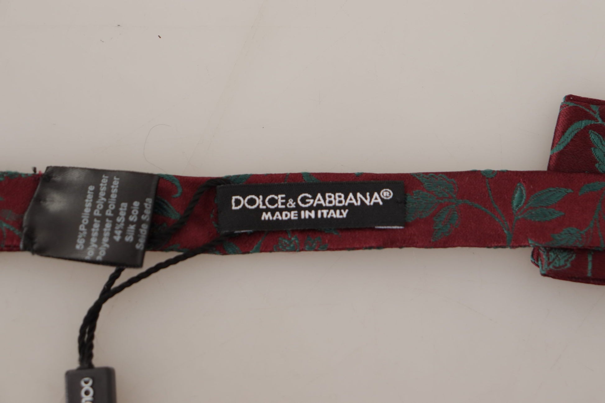 Dolce & Gabbana Elegant Maroon Patterned Bow Tie - KALAJ