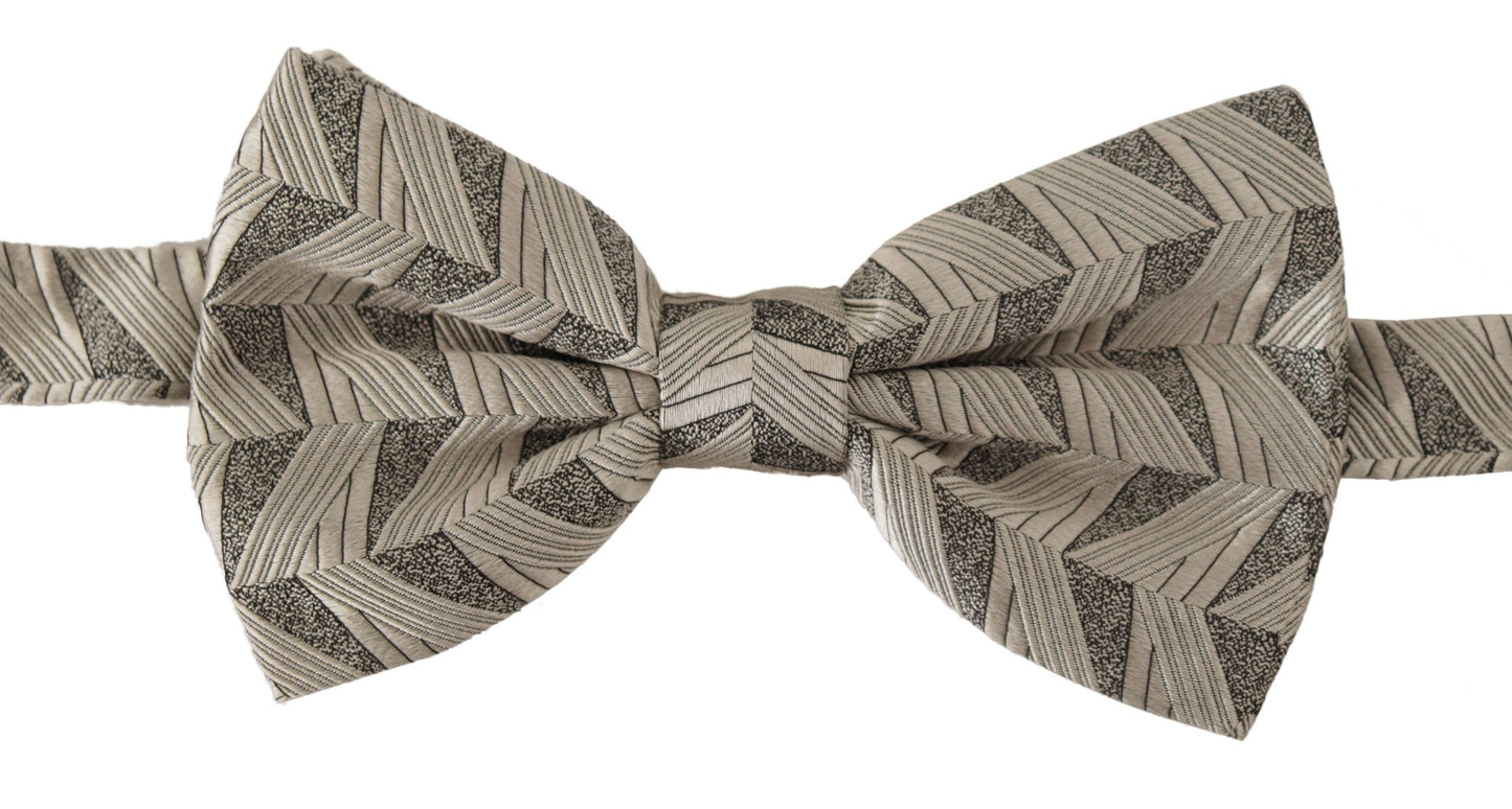 Dolce & Gabbana Elegant Silk Grey Bow Tie - KALAJ