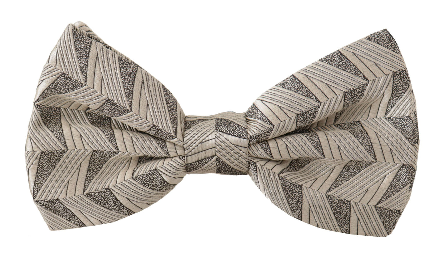 Dolce & Gabbana Elegant Silk Grey Bow Tie - KALAJ