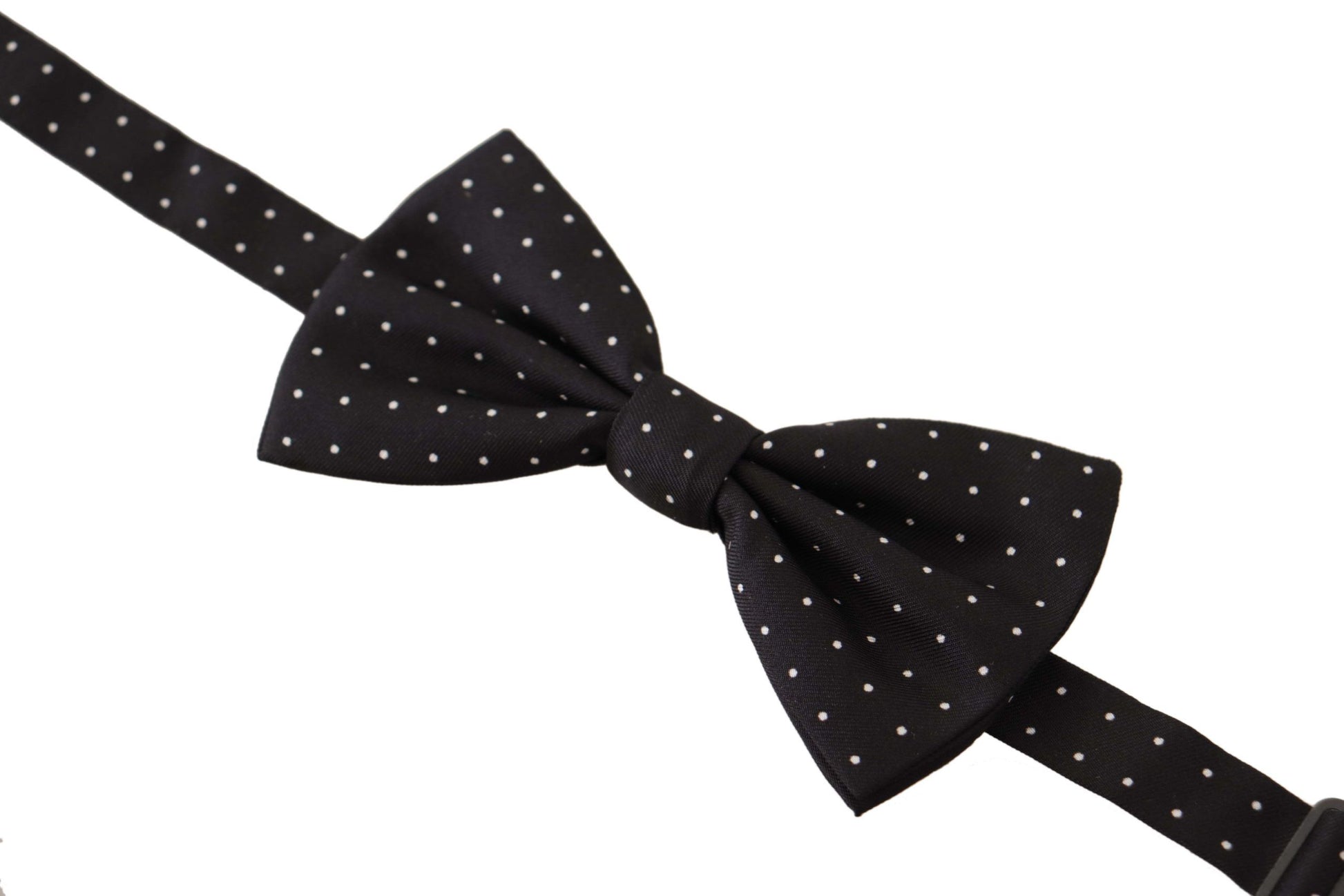 Dolce & Gabbana Elegant Black Polka Dot Silk Bow Tie - KALAJ