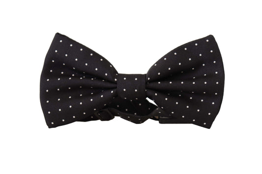 Dolce & Gabbana Elegant Black Polka Dot Silk Bow Tie - KALAJ