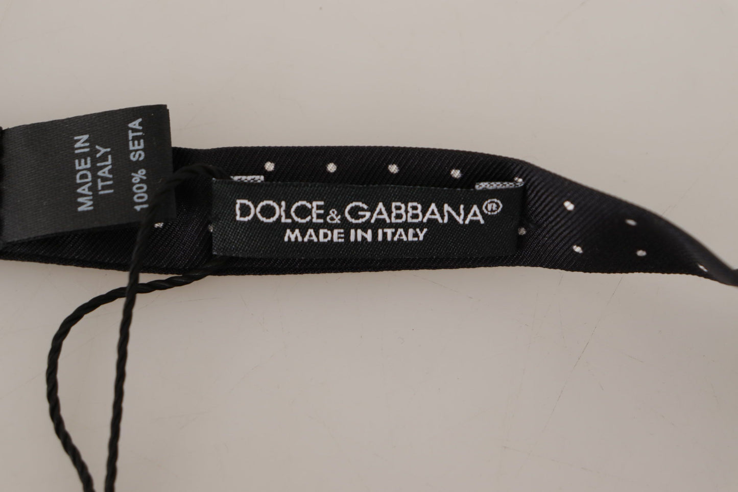 Dolce & Gabbana Elegant Black Polka Dot Silk Bow Tie - KALAJ