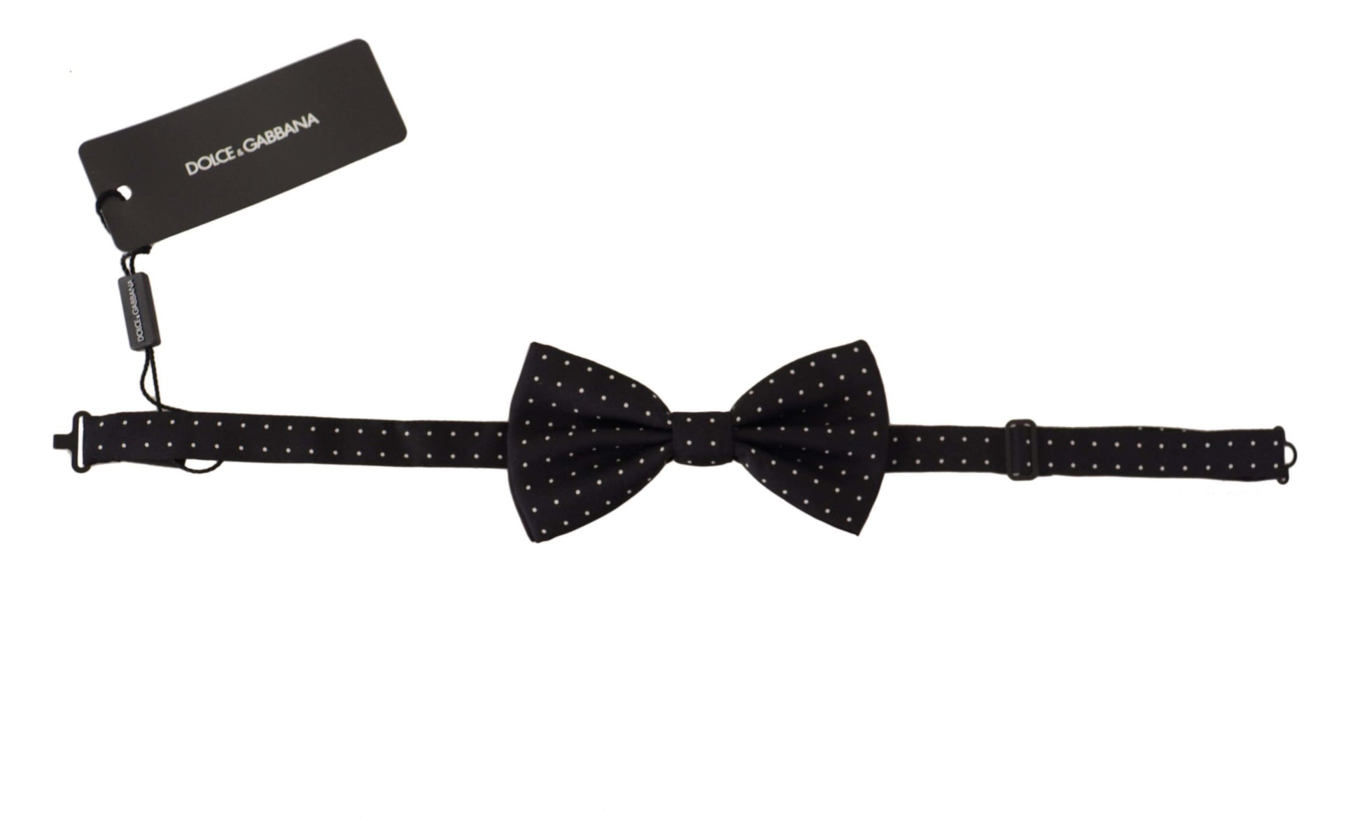 Dolce & Gabbana Elegant Black Polka Dot Silk Bow Tie - KALAJ