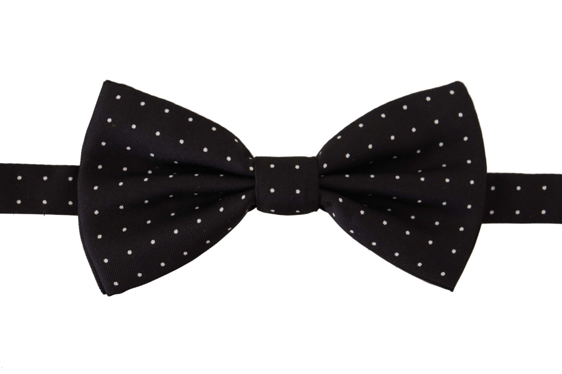 Dolce & Gabbana Elegant Black Polka Dot Silk Bow Tie - KALAJ