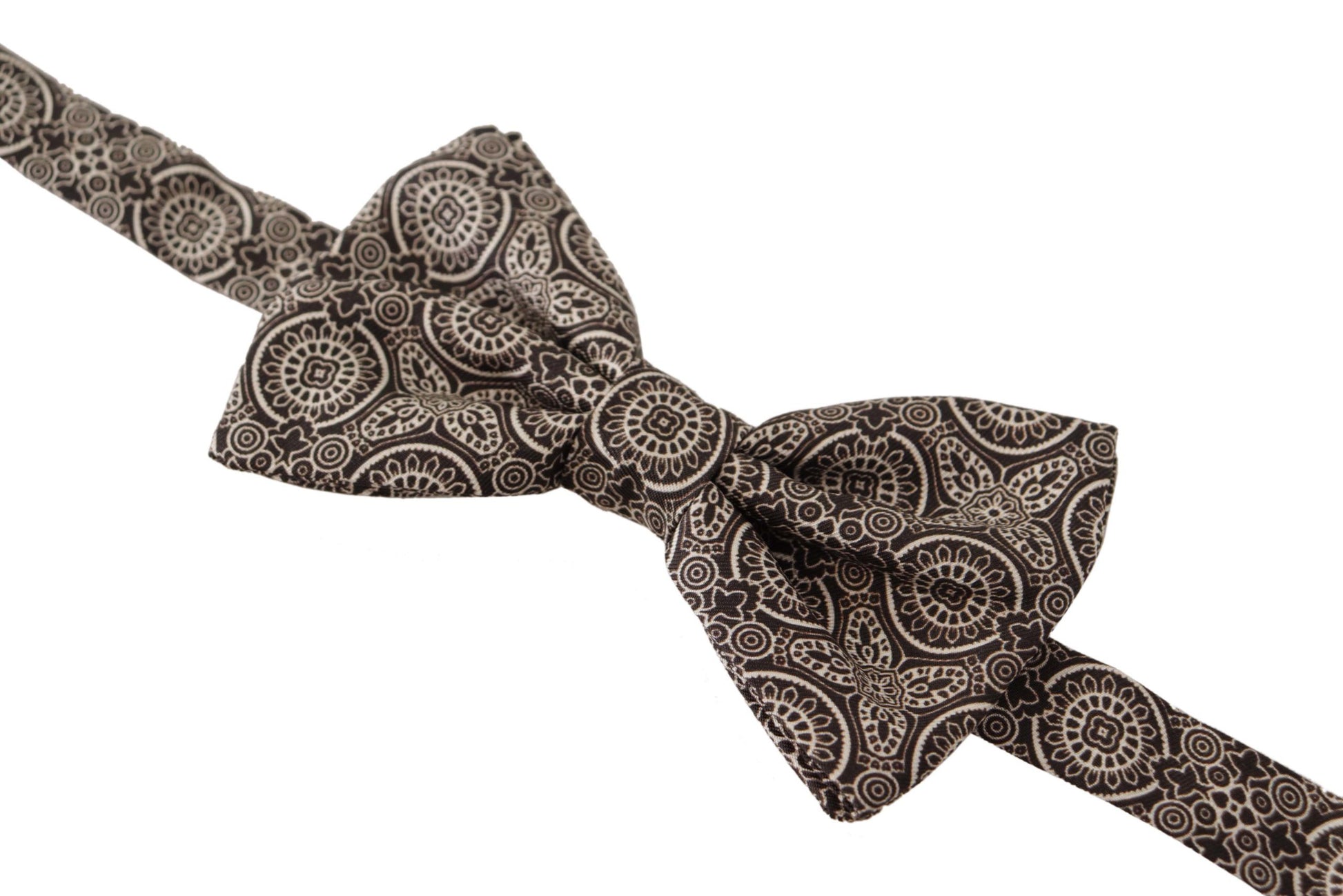 Dolce & Gabbana Elegant Silk Black & White Bow Tie - KALAJ