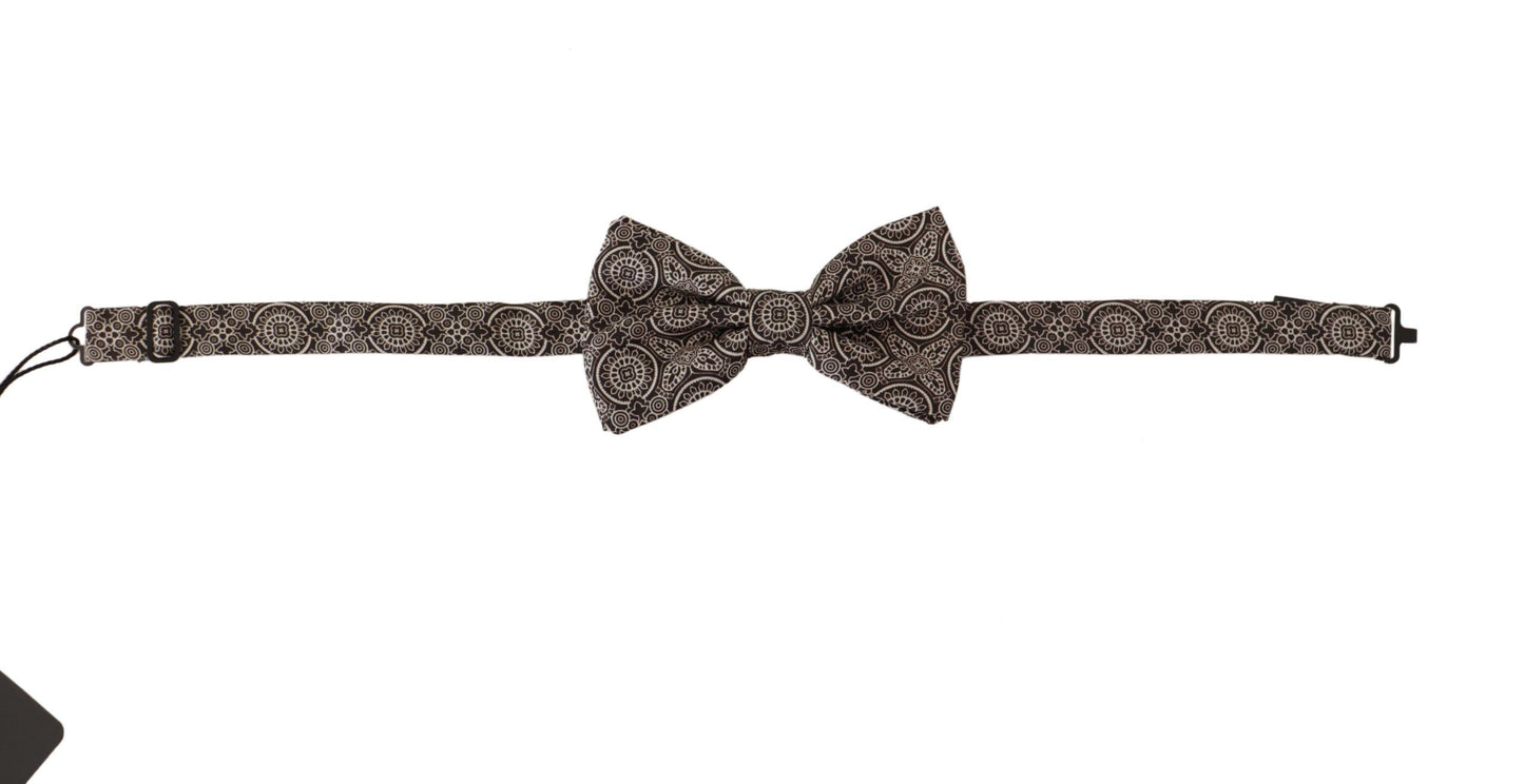 Dolce & Gabbana Elegant Silk Black & White Bow Tie - KALAJ