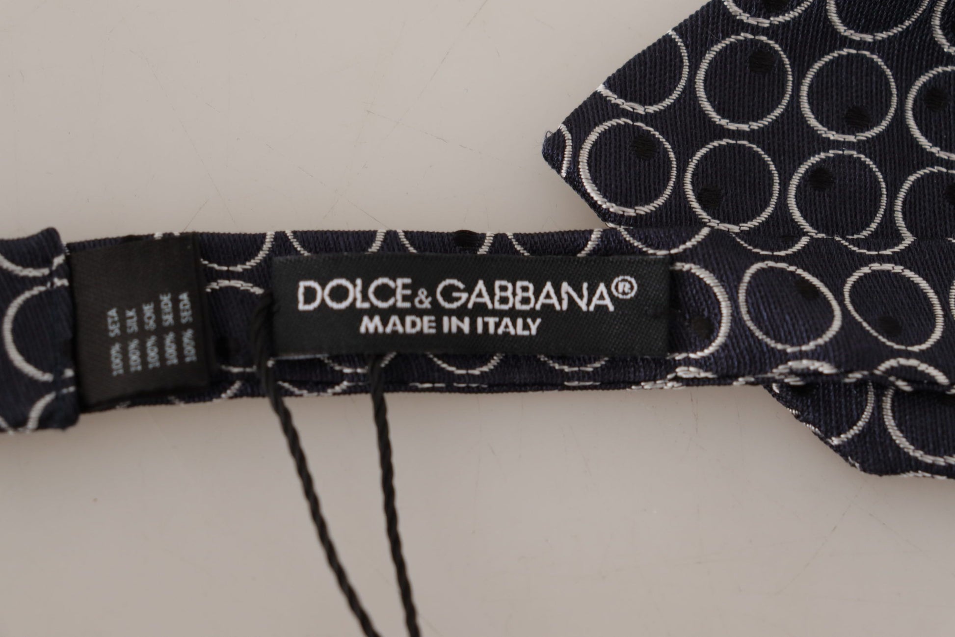 Dolce & Gabbana Elegant Black and White Silk Bow Tie - KALAJ