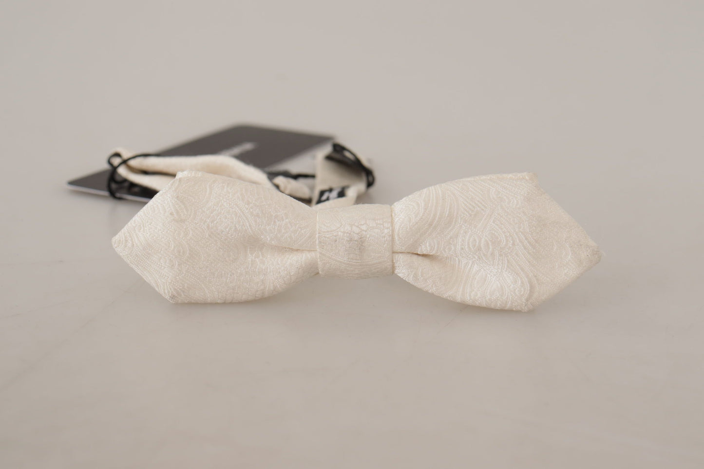 Dolce & Gabbana Elegant White Silk Bow Tie - KALAJ