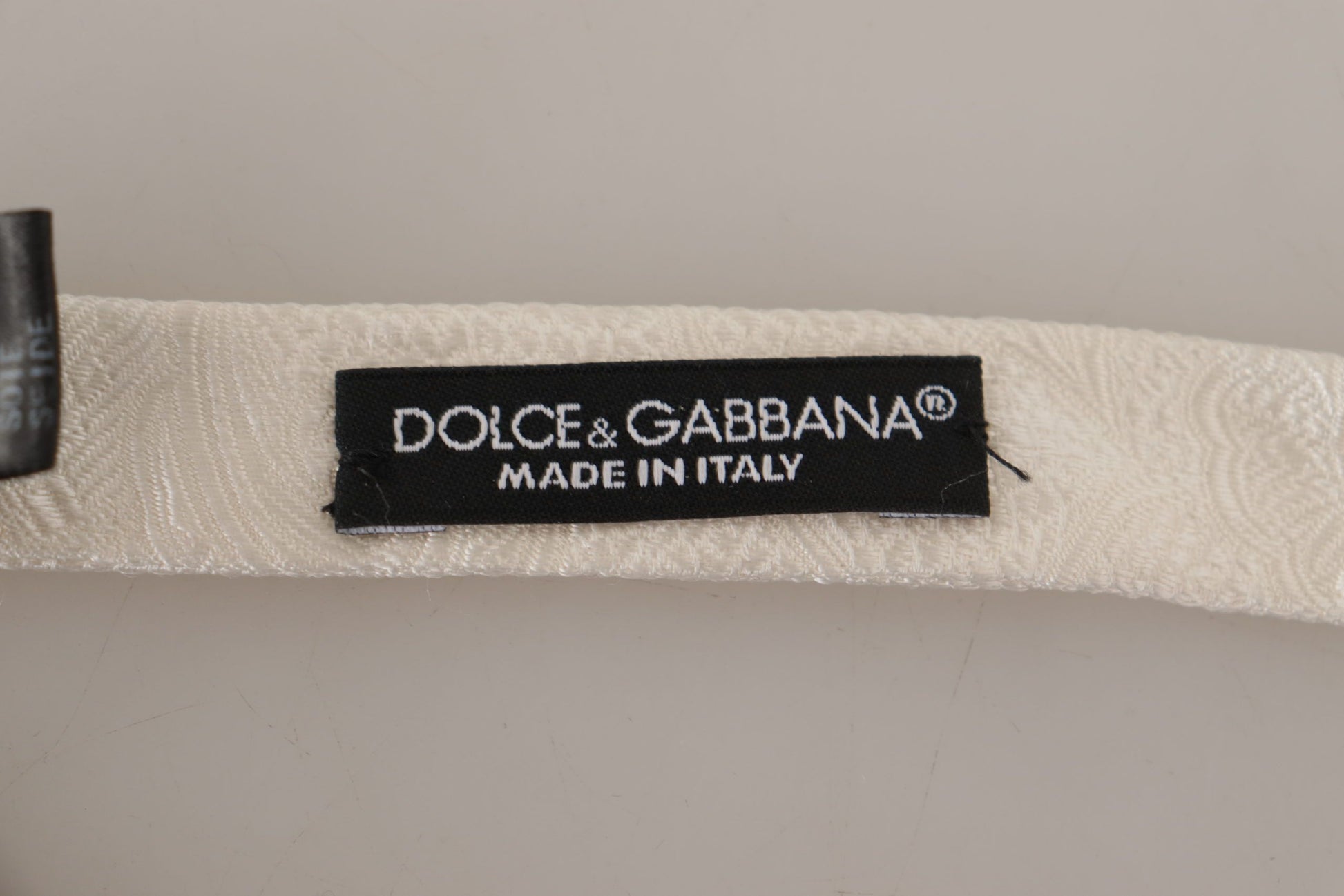 Dolce & Gabbana Elegant White Silk Bow Tie - KALAJ