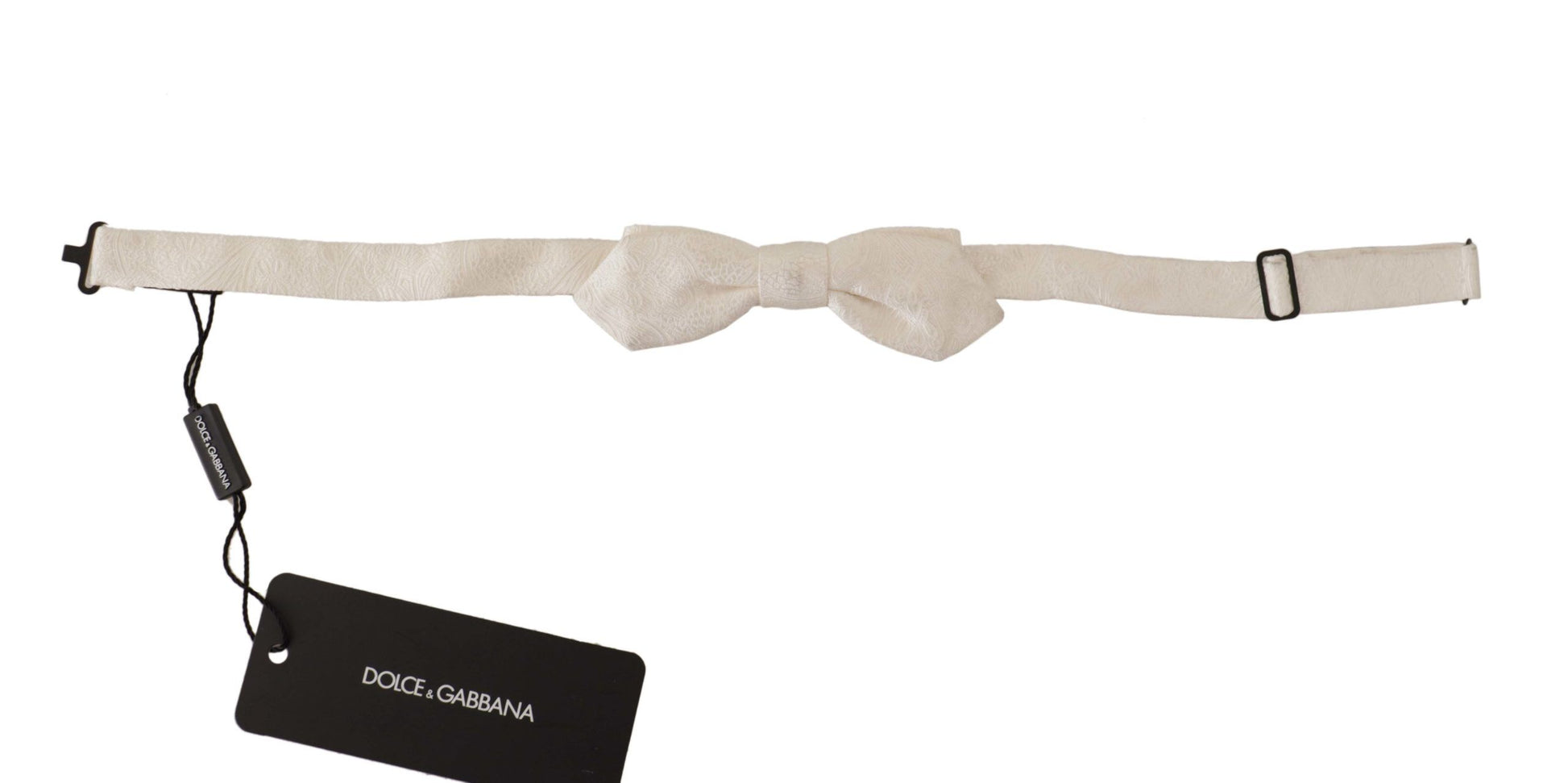 Dolce & Gabbana Elegant White Silk Bow Tie - KALAJ