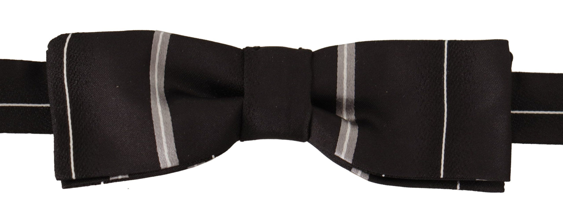 Dolce & Gabbana Elegant Silk Bow Tie in Black and Grey - KALAJ