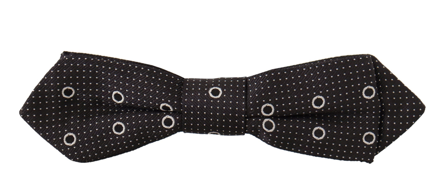 Dolce & Gabbana Polka Dot Silk Bow Tie in Black and White - KALAJ