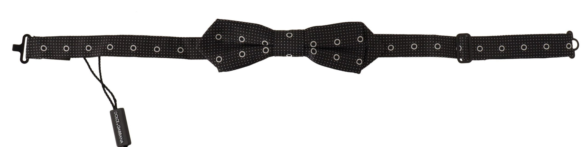 Dolce & Gabbana Polka Dot Silk Bow Tie in Black and White - KALAJ