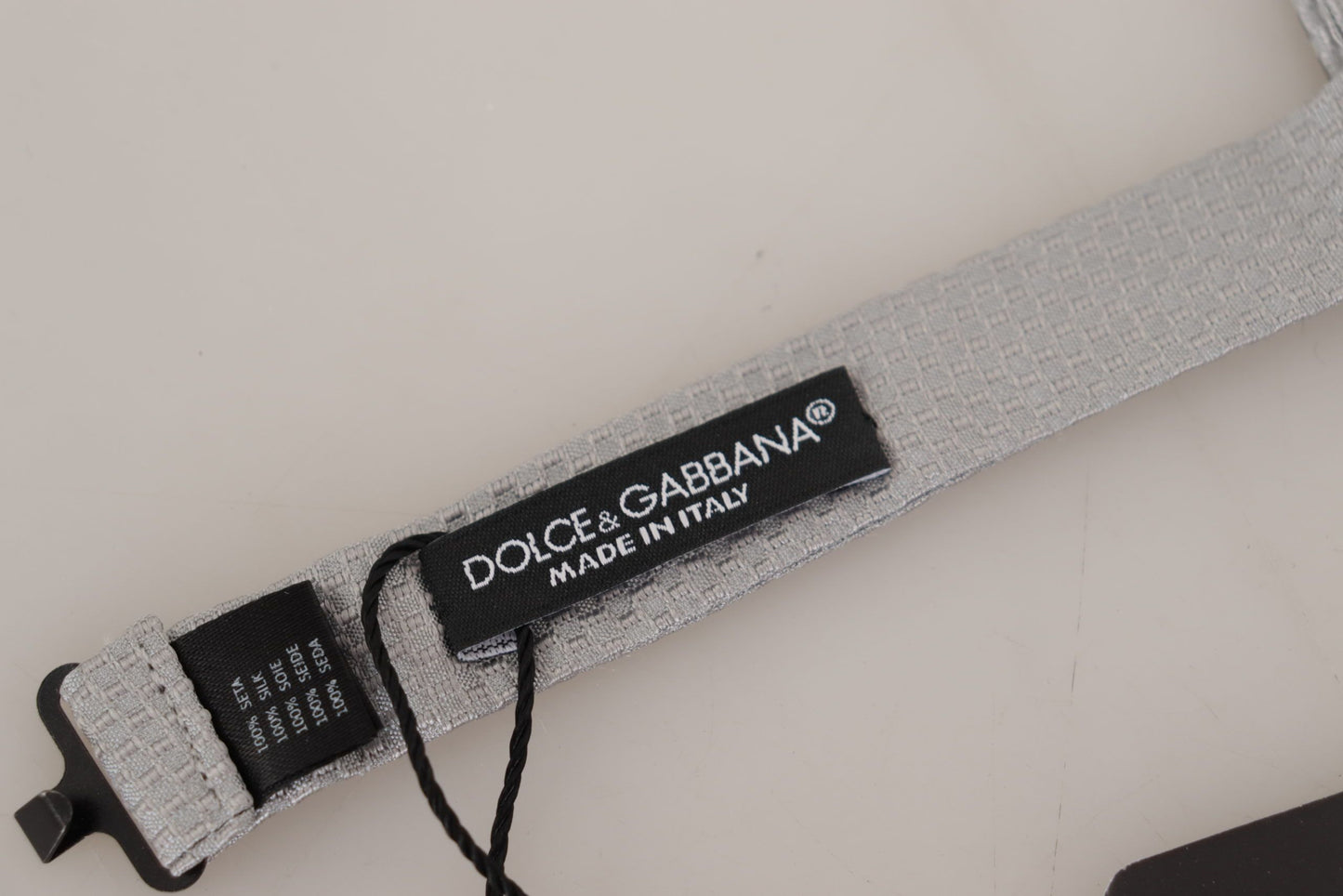 Dolce & Gabbana Chic Gray Silk Bow Tie - KALAJ