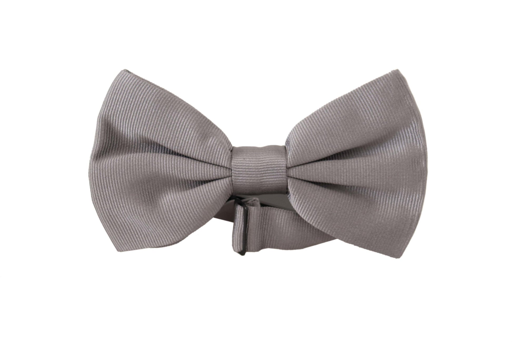 Dolce & Gabbana Elegant Gray Silk Bow Tie - KALAJ