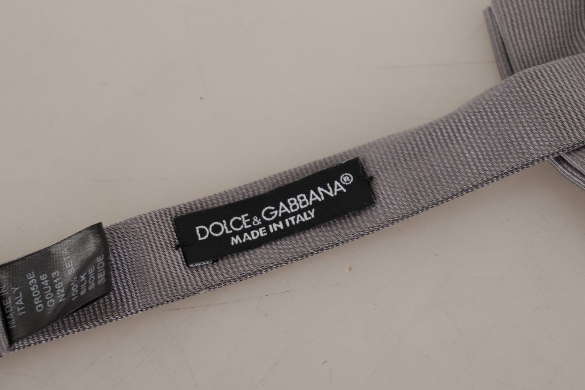 Dolce & Gabbana Elegant Gray Silk Bow Tie - KALAJ