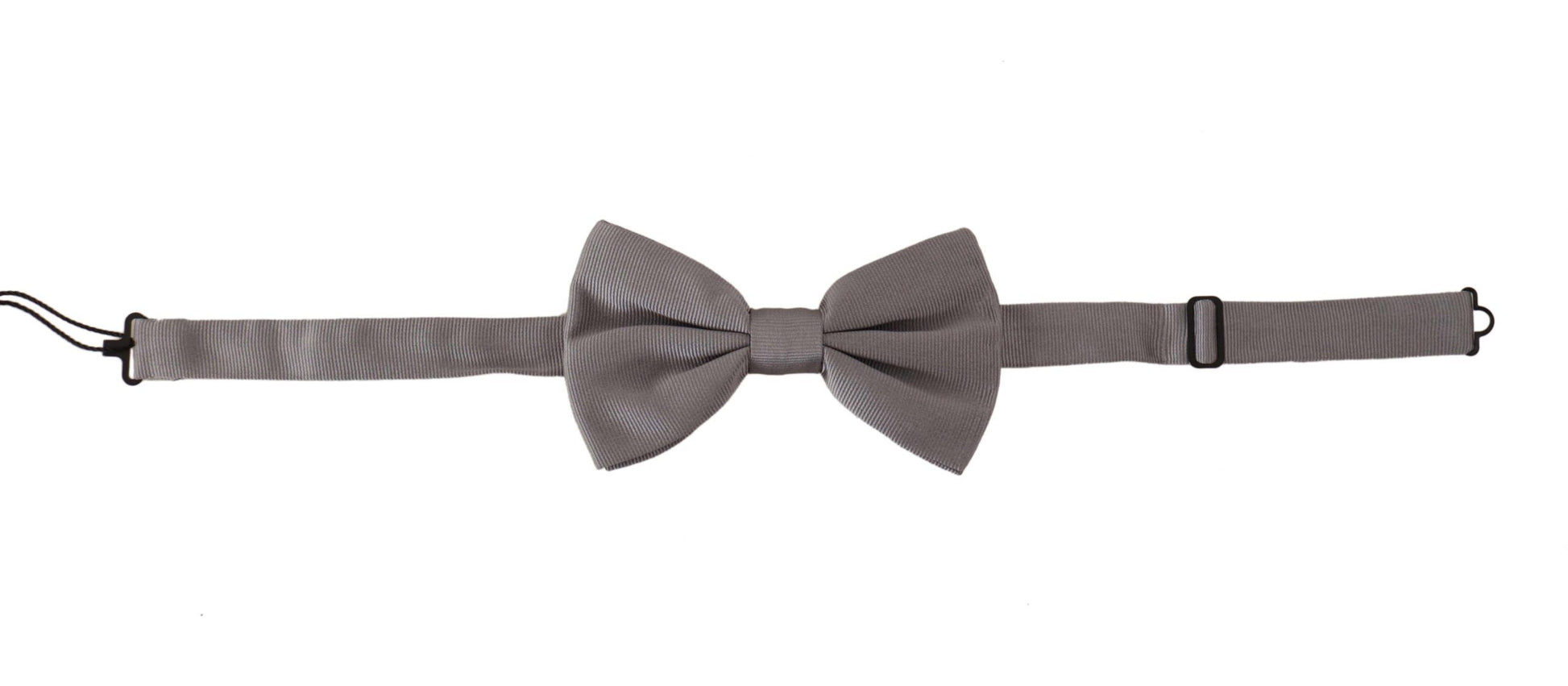 Dolce & Gabbana Elegant Gray Silk Bow Tie - KALAJ