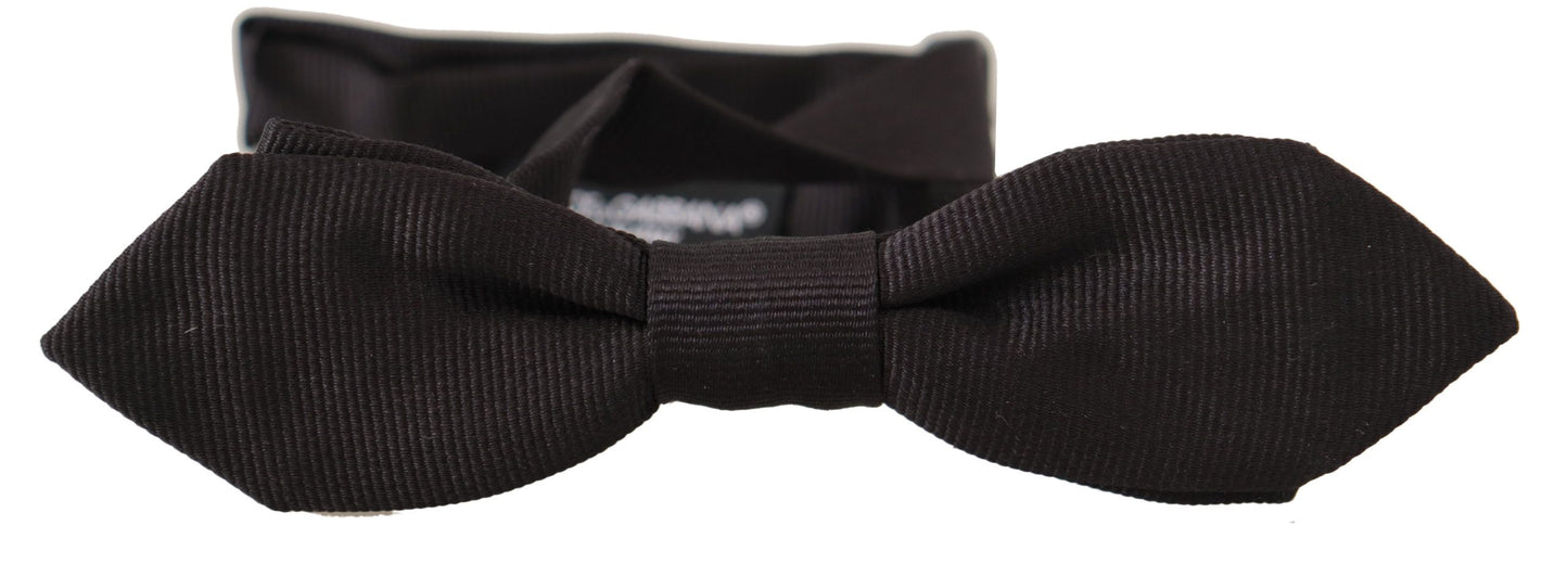 Dolce & Gabbana Elegant Black Silk Bow Tie - KALAJ