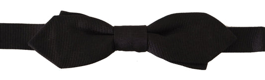 Dolce & Gabbana Elegant Black Silk Bow Tie - KALAJ