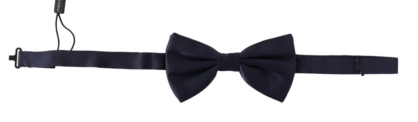 Dolce & Gabbana Stunning Silk Blue Bow Tie - KALAJ