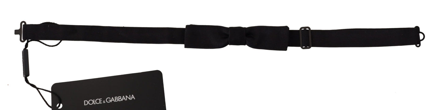 Dolce & Gabbana Elegant Black Silk Bow Tie - KALAJ