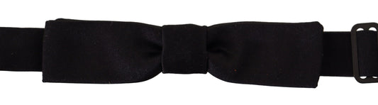 Dolce & Gabbana Elegant Black Silk Bow Tie - KALAJ