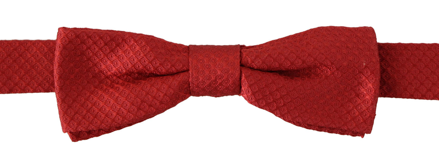 Dolce & Gabbana Elegant Red Silk Bow Tie - KALAJ