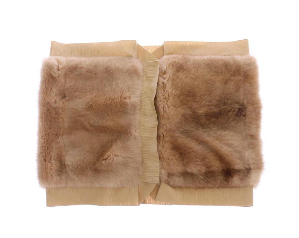 Dolce & Gabbana Exclusive Beige MINK Fur Scarf Wrap - KALAJ