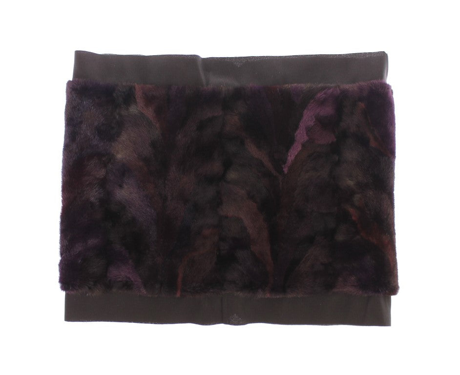 Dolce & Gabbana Exquisite Purple MINK Fur Scarf Wrap - KALAJ