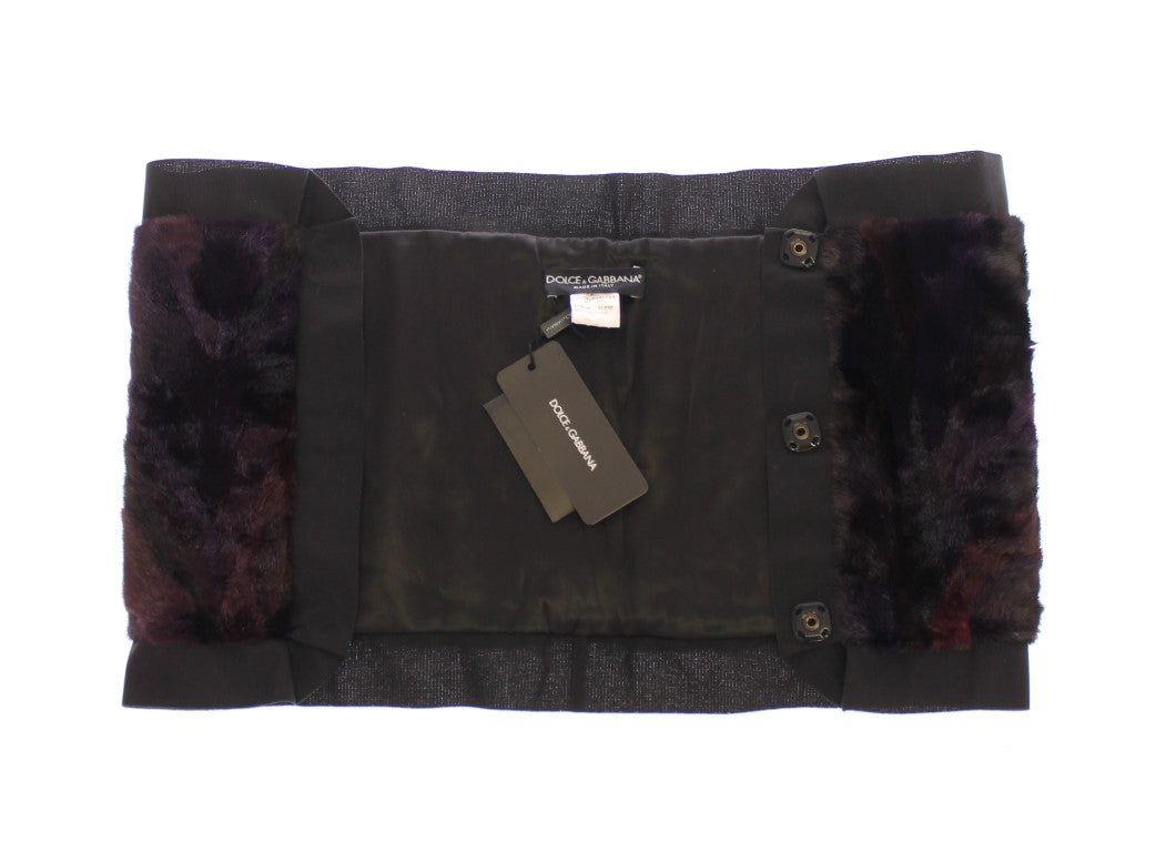 Dolce & Gabbana Exquisite Purple MINK Fur Scarf Wrap - KALAJ