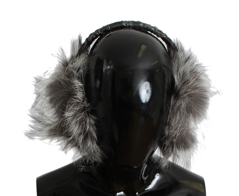 Dolce & Gabbana Elegant Fur and Crystal Ear Muffs - KALAJ