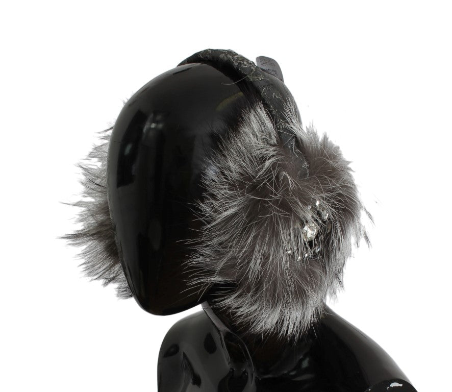 Dolce & Gabbana Elegant Fur and Crystal Ear Muffs - KALAJ