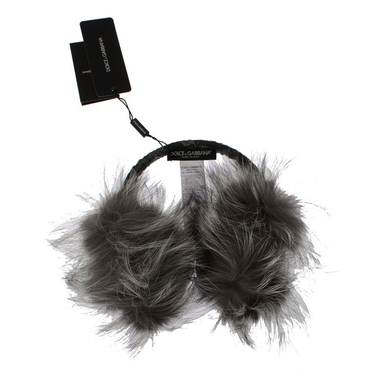 Dolce & Gabbana Elegant Fur and Crystal Ear Muffs - KALAJ