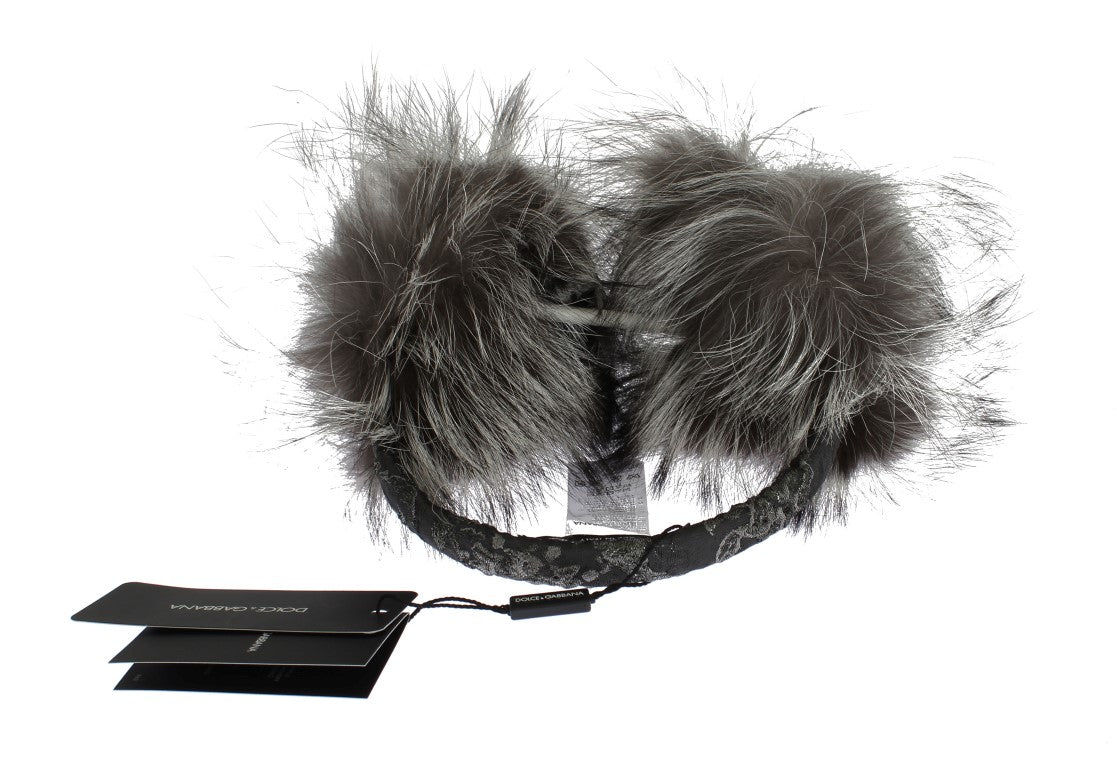 Dolce & Gabbana Elegant Fur and Crystal Ear Muffs - KALAJ