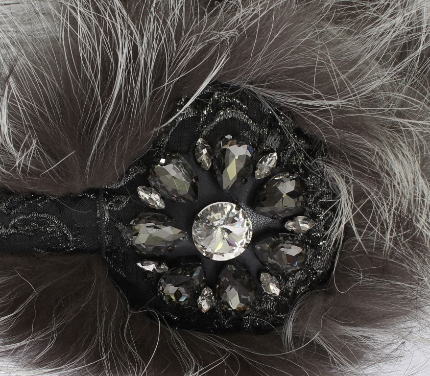 Dolce & Gabbana Elegant Fur and Crystal Ear Muffs - KALAJ