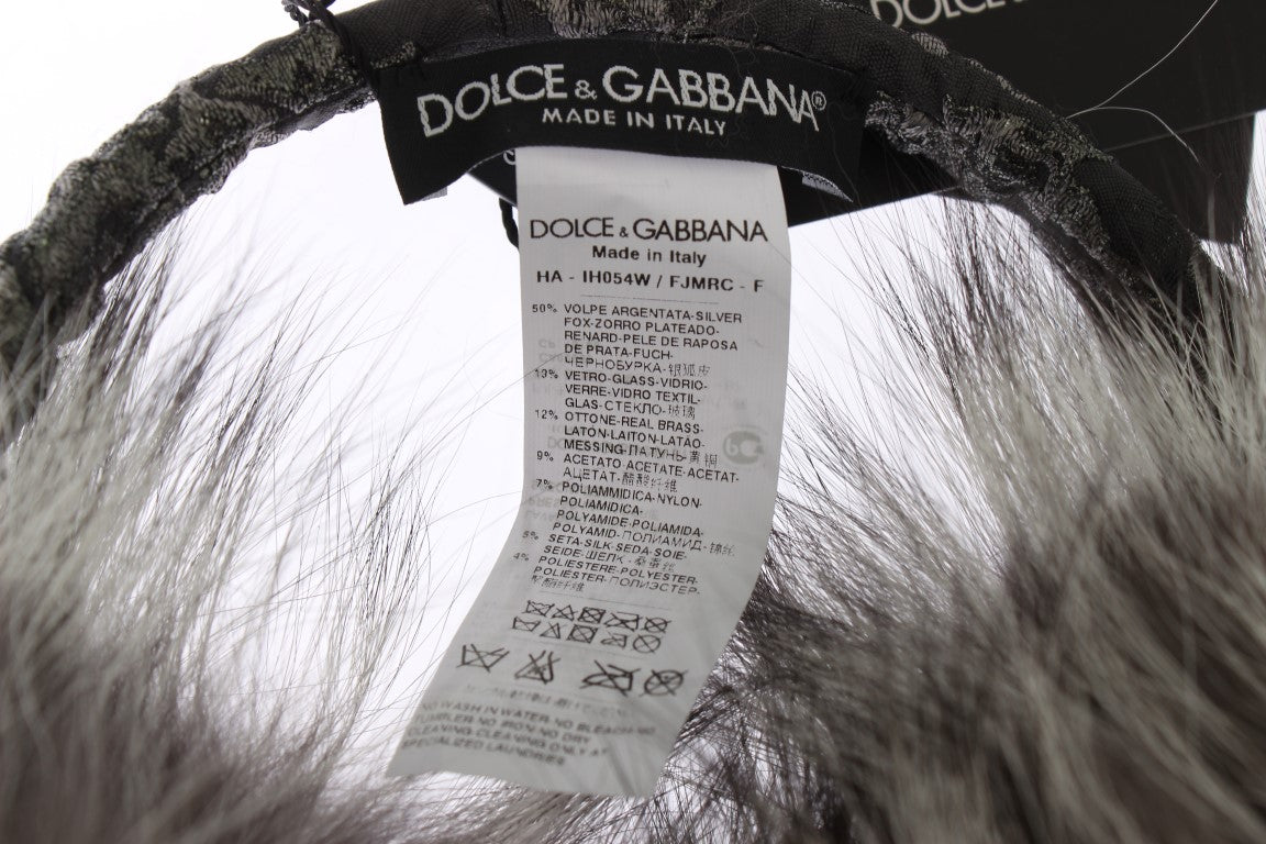 Dolce & Gabbana Elegant Fur and Crystal Ear Muffs - KALAJ