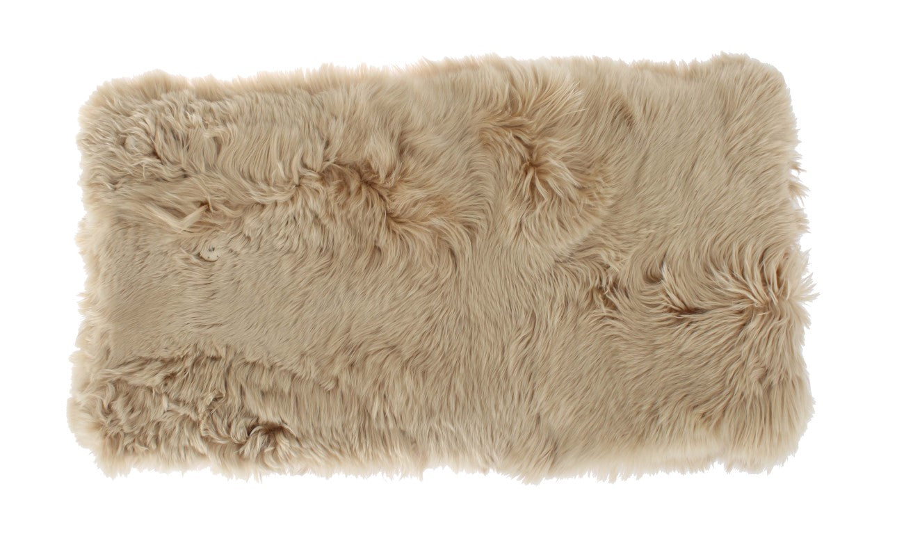 Dolce & Gabbana Elegant Alpaca Fur Shoulder Wrap in Beige - KALAJ