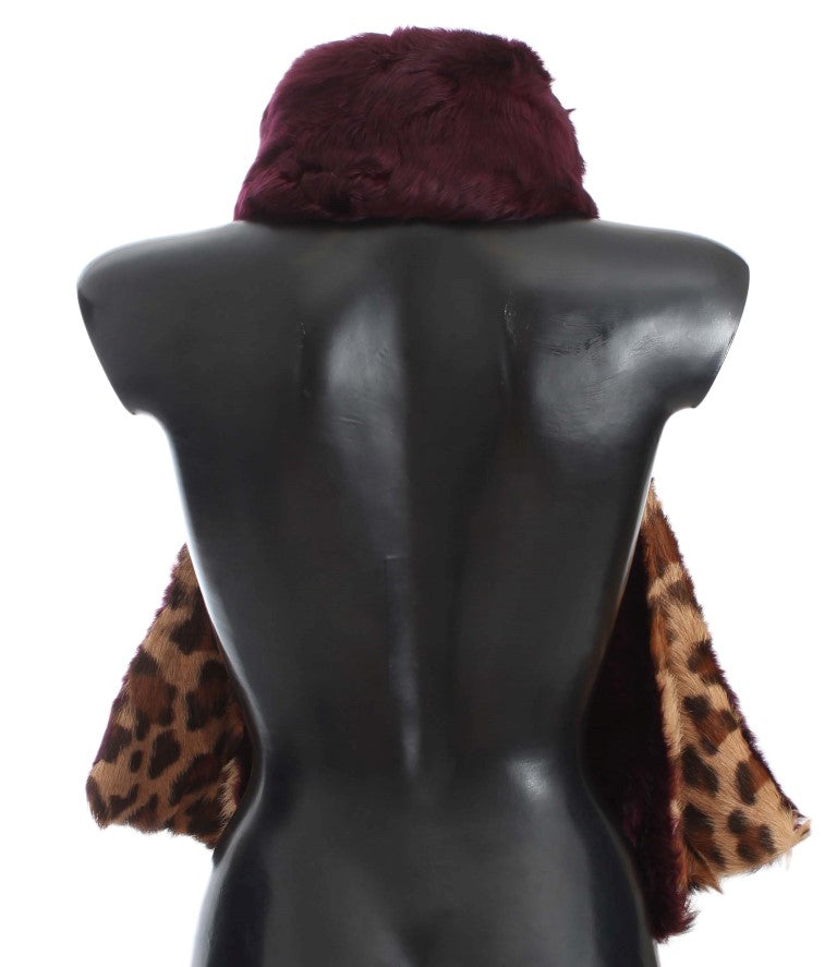 Dolce & Gabbana Exquisite Leopard Print Lambskin Fur Scarf - KALAJ