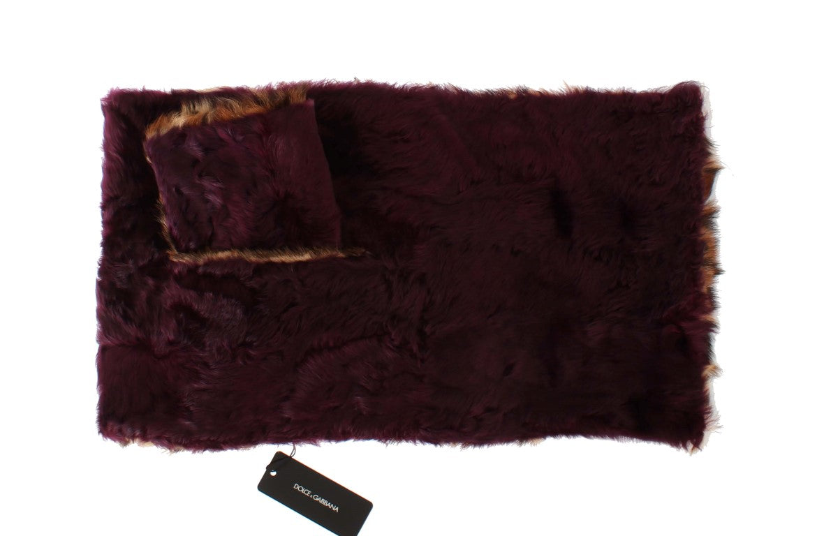 Dolce & Gabbana Exquisite Leopard Print Lambskin Fur Scarf - KALAJ