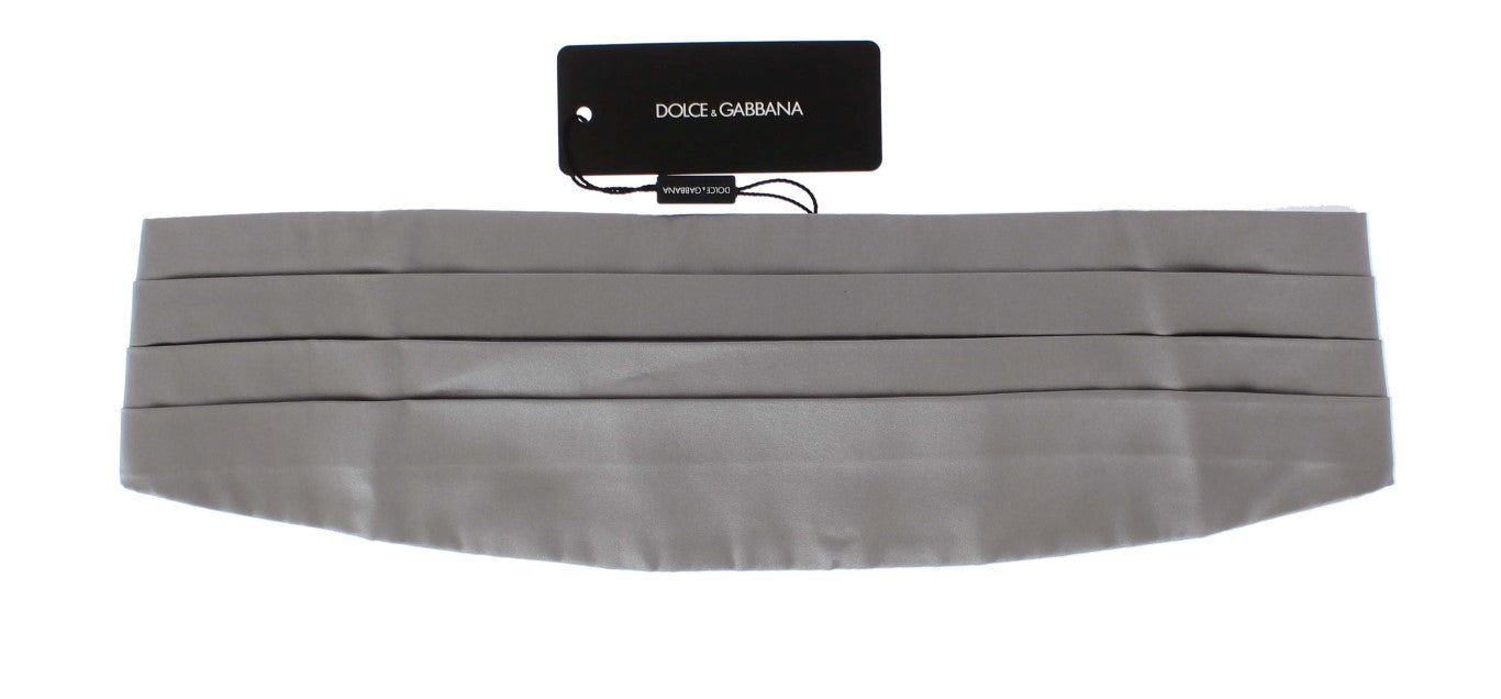 Dolce & Gabbana Elegant Silver Silk Cummerbund - KALAJ