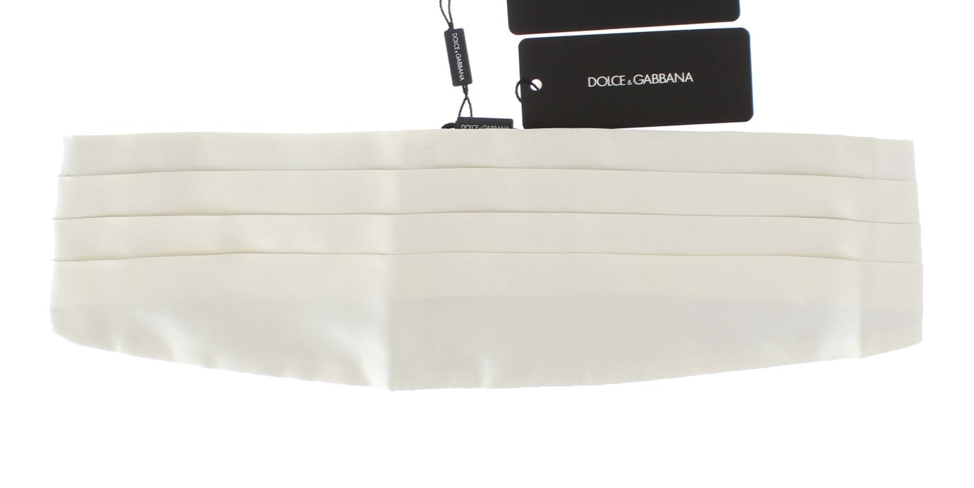 Dolce & Gabbana Exclusive White Silk Cummerbund - KALAJ