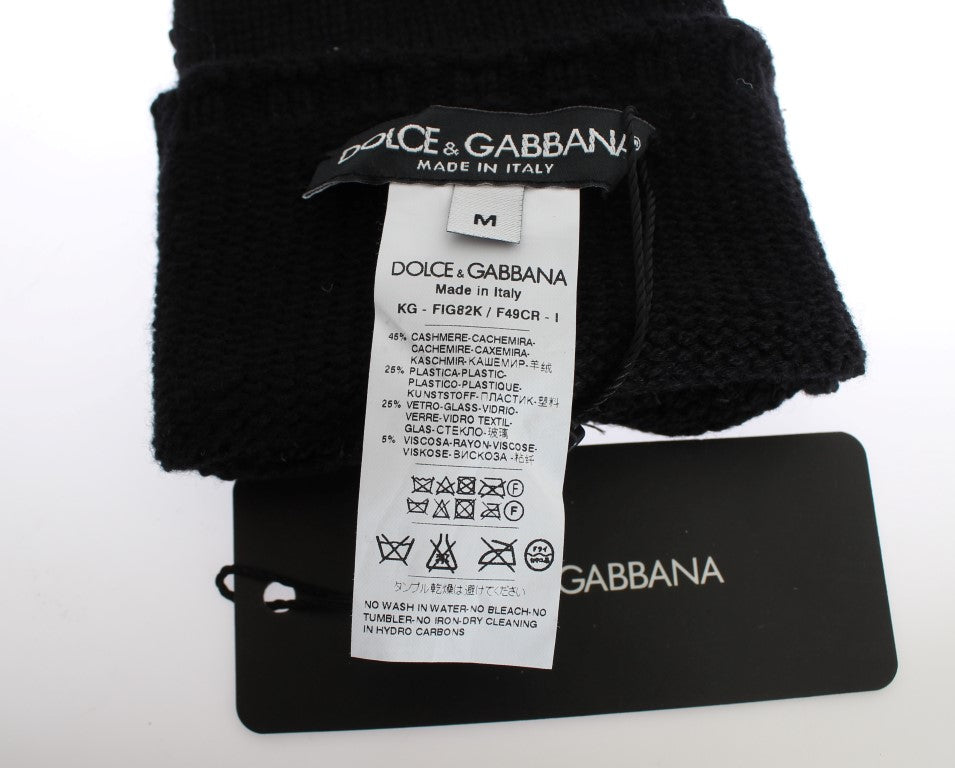 Dolce & Gabbana Sequin-Embellished Cashmere Fingerless Gloves - KALAJ