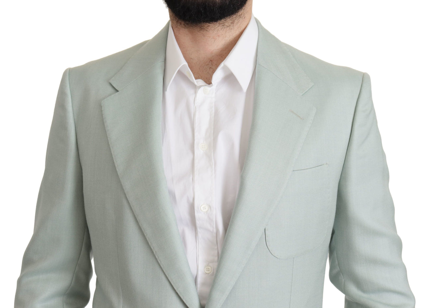 Dolce & Gabbana Elegant Mint Green Silk-Cashmere Blazer