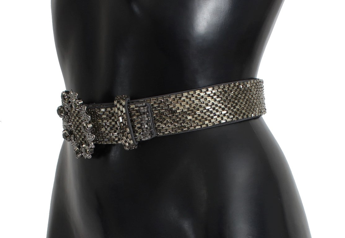 Dolce & Gabbana Embellished Sequined Wide Waist Belt - KALAJ