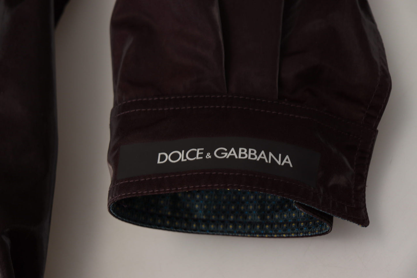 Dolce & Gabbana Bordeaux Nylon Collared Men Coat Jacket