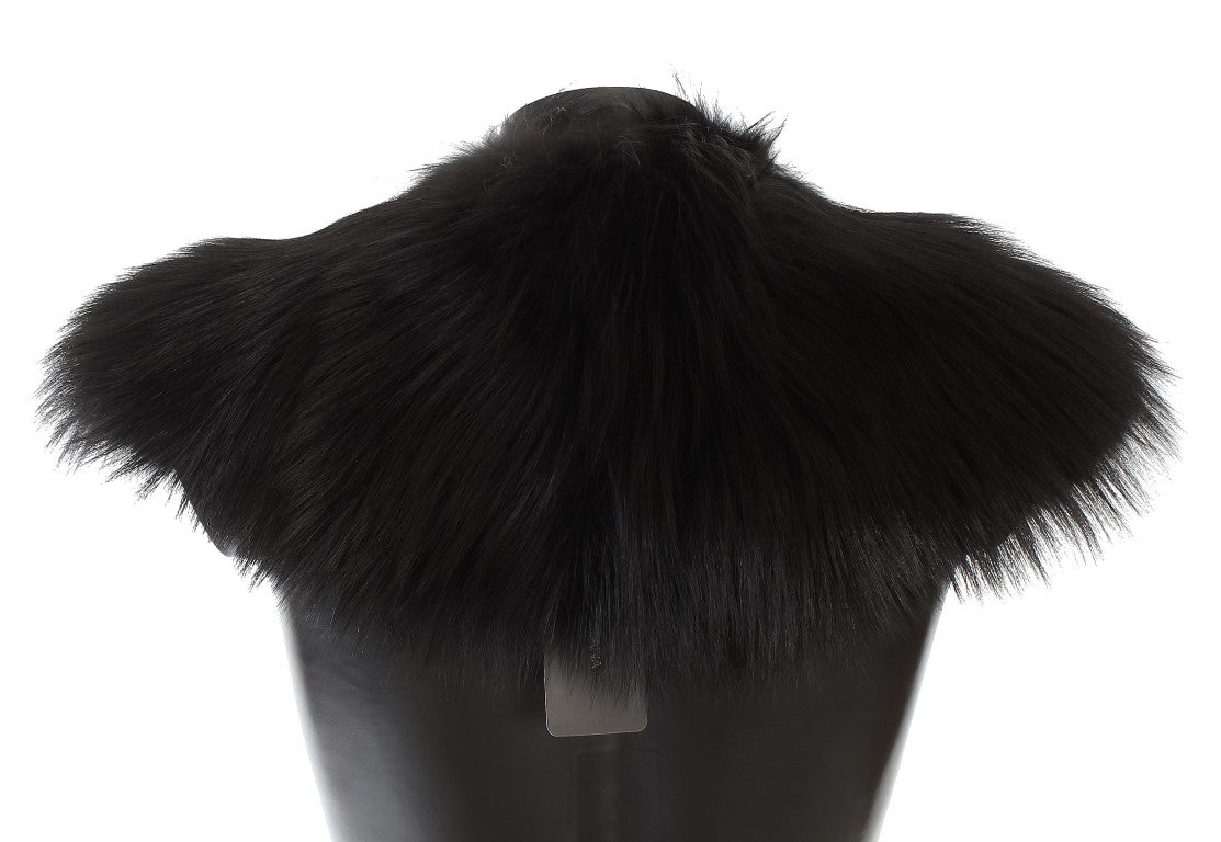 Dolce & Gabbana Black Fox Fur Chic Shoulder Wrap - KALAJ