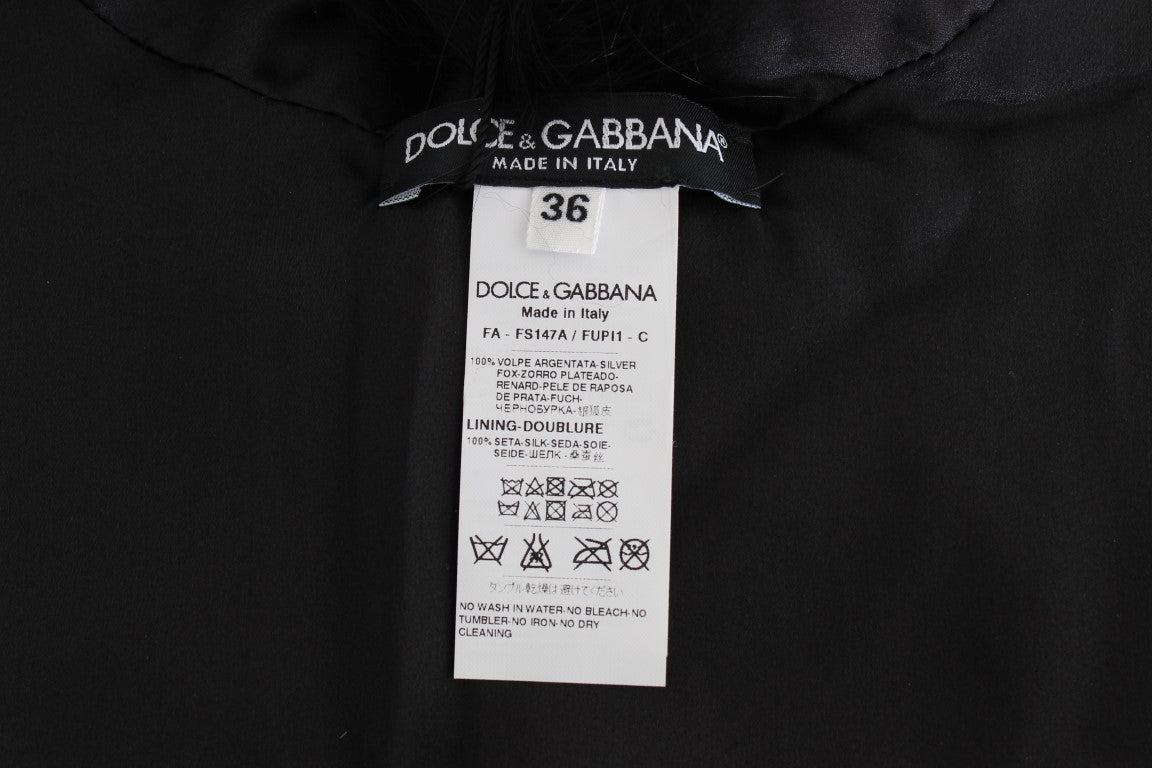 Dolce & Gabbana Black Fox Fur Chic Shoulder Wrap - KALAJ