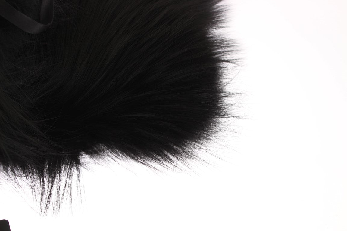 Dolce & Gabbana Black Fox Fur Chic Shoulder Wrap - KALAJ