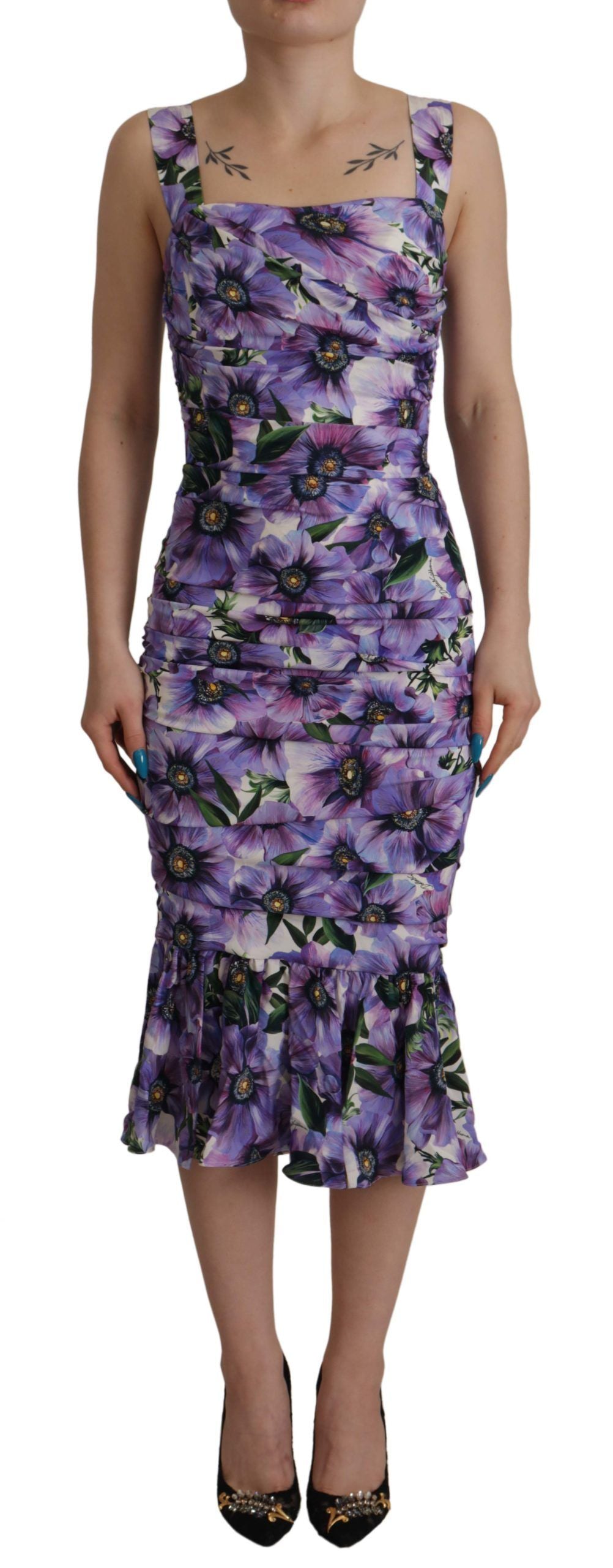 Dolce & Gabbana Floral Elegance Midi Sheath Dress