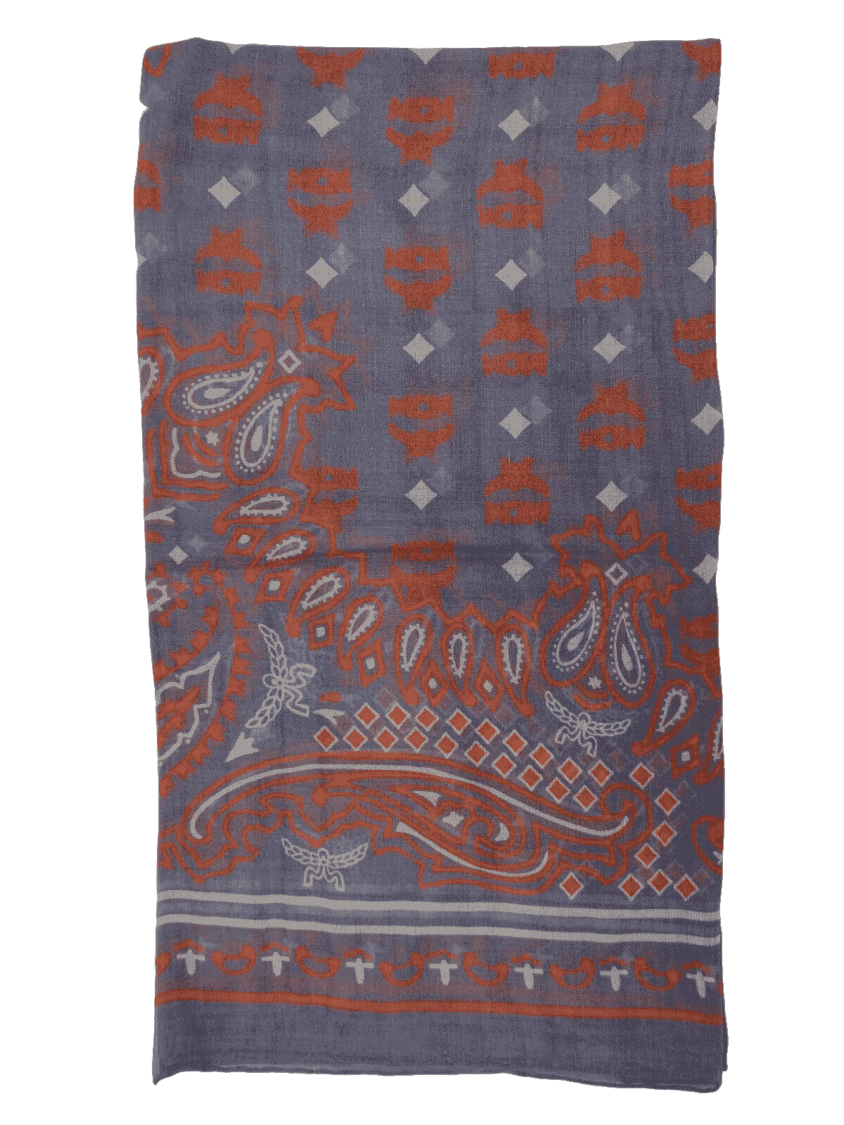 MCM Stonewash Modal Silk Paisley Print Jacquard Scarf - KALAJ